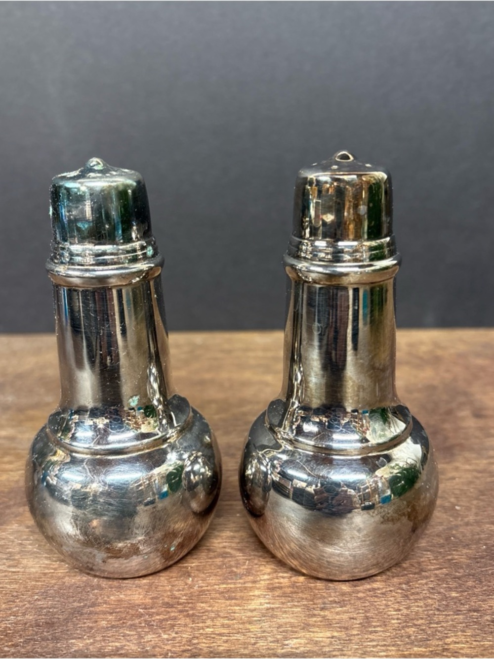 Vintage W M Rogers Silver Plated Salt and Pepper Shakers - Pair
